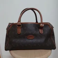 ブラウン 　ミニボストンバッグ (合皮)