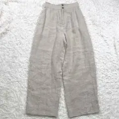 カレンソロジー リネン ワイド パンツ 麻 38 M ナチュラル
