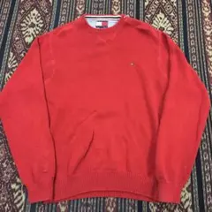 90s Tommy Hilfiger コットンニット レッド Vintage
