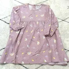 シナモロール 総柄ギャザー切替ワンピース110cm ピンク シューラルー