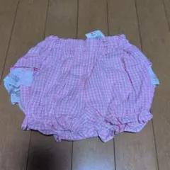 90サイズ ピンク ギンガムチェック パンツ