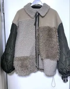 ニコアンド　パッチワークボアブルゾン　完売色　美品