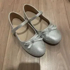 シルバーリボン付きバレエシューズ 36