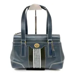 超美品】コーチ COACH ハンドバッグ ソーホー ツイルトップ 4432 紺 