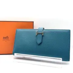極美品】エルメス ベアンコンパクト カードケース ブルージーン 805 