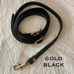 ショルダーストラップ 【金具ゴールド /ブラック 黒 】バッグ 紐 スマホ