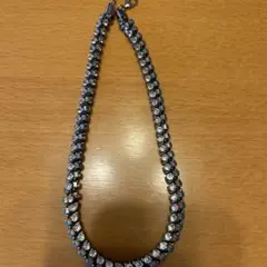 クリスタル装飾 シルバーネックレス