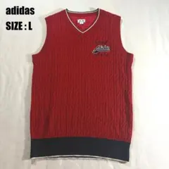 ADIDAS GOLF アディダスゴルフ ニットベスト レッド　L