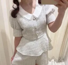 ♡evelyn♡ ツイードパールセットアップ