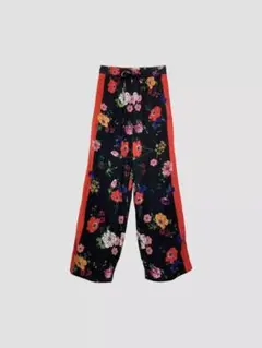 ZARA サイドライン入り 花柄ワイドパンツ