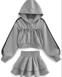 GRL リボンパーカー×ミニスカートスウェットセットアップ pm598