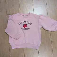 美品　アプレレクール　トレーナー　スウェット　いちご柄　ピンク　100サイズ