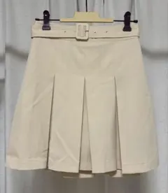 【中古品】 Heather プリーツスカート 白