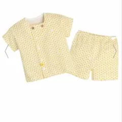 【美品】モイモルン　イエロー　何幾柄　パジャマセットアップ