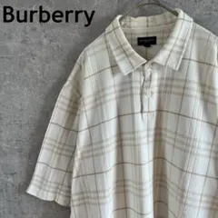 BURBURRY Golf チェックポロシャツ　半袖　鹿の子　メンズXLサイズ