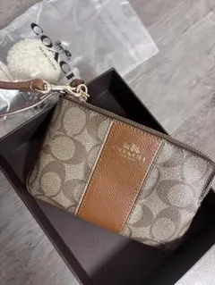 新品未使用 COACH リストレット シグネチャー ポーチ 63446 箱付き