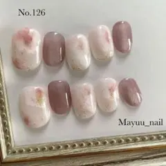 No.126 チップ•サイズオーダー　ネイルチップ　春ネイル　桜ネイル