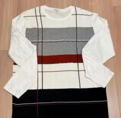 【THE SHOP TK】薄手ブロックカラーニット