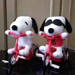 スヌーピー &ジョー・クール　三輪車ギミック　ぬいぐるみ