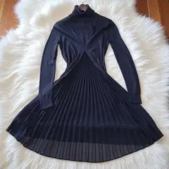 週末価格　極美品　アディアム　ブラックニットロングワンピース GOLDJAPAN 大きいサイズ レディース ワンピース ロング丈ニット