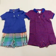 ラルフローレン ロンパース、ポロシャツ、半ズボンセット  9M