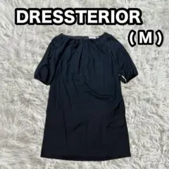 【DRESSTERIOR】シルク ワンピース ブラック M ドローストリングのサムネイル