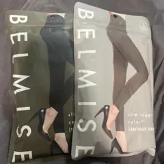 BELMISE 着圧スリムレギンス L アンティークグレー　トゥルーブラック