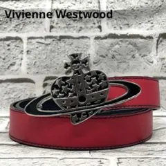 希少✨ヴィヴィアンウエストウッド ベルト オーブ スカル レザー レッド