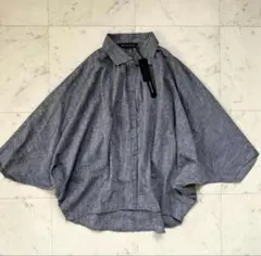 極美品✨25SS ミズイロインド コットン プリーツカラー シャツ 