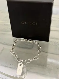 美品　オールドグッチ　GUCCI エリプスチェーン　プレートチャーム　ブレスのサムネイル