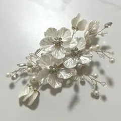 ヘッドドレス ウェディング ブライダル 花とパール