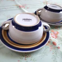 ノリタケ　プリマストーン　ストーンウエア　スープカップ&ソーサー　2セット