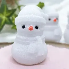 【天然石】アラバスター 雪だるまのカービング