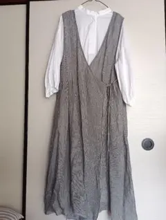nestRobeリネンガーゼ Vネック カシュクールワンピ