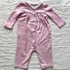 ラルフローレン ピンク　ストライプロンパース 70㎝