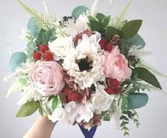 ブーケ　アネモネ　バラ