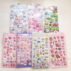 【7枚セット】ぷっくり 3Dシール ステッカー まとめ売りご褒美 動物 乗り物