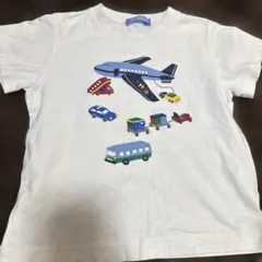 familiar 航空機と車のプリントTシャツ