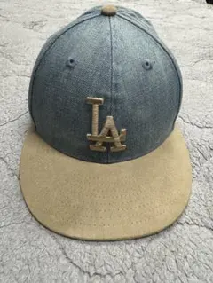 【NEWERA】 ロサンゼルス・ドジャース 59FIFTY デニム素材 キャップ