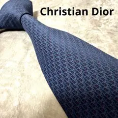 【✨美品✨】Christian Dior ネクタイ ネイビー 総柄 トロッター