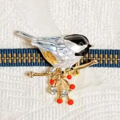 【ブローチ 帯留めコンバーター 2点セット】小鳥さんのブローチ 兼 帯留め