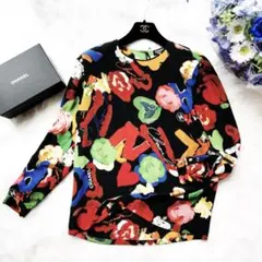 極美品　CHANELシャネル　花柄　ビッグロゴ　ヴィンテージ　トップス　シャツのサムネイル