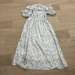 フローラルプリント ロングドレス
