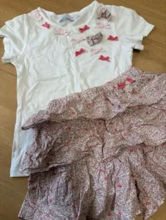 【110】Tartine et Chocolat Tシャツ　キュロット　セット