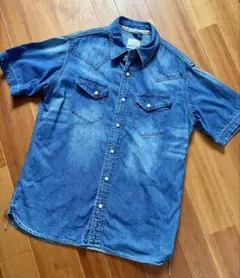 【Right-on 】ライトオン デニムシャツ 半袖 メンズトップス M