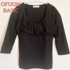 OFUON BASIC オフオン 七分袖 カットソー トップス ブラック 黒