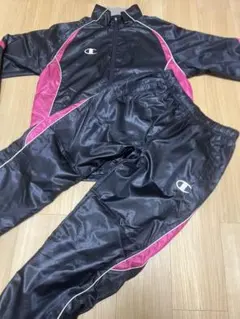 Champion セットアップ上下セット 黒/ピンク
