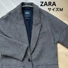 ✴︎値下げ✴︎ZARA オーバーサイズチェスターコート チェック柄　M
