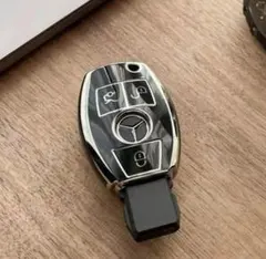 【翌日発送】メルセデスベンツ　スマートキーケース　TPU　黒×シルバー