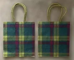伊勢丹　タータンチェックショップ袋2枚セット